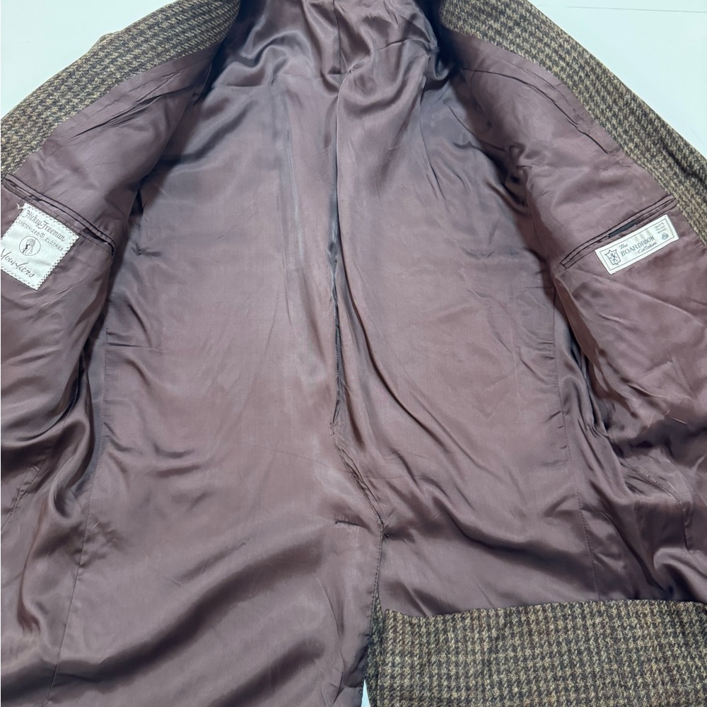 Hickey Freeman Vintage Brown Houndstooth Sport Coat - Picture 6 of 10